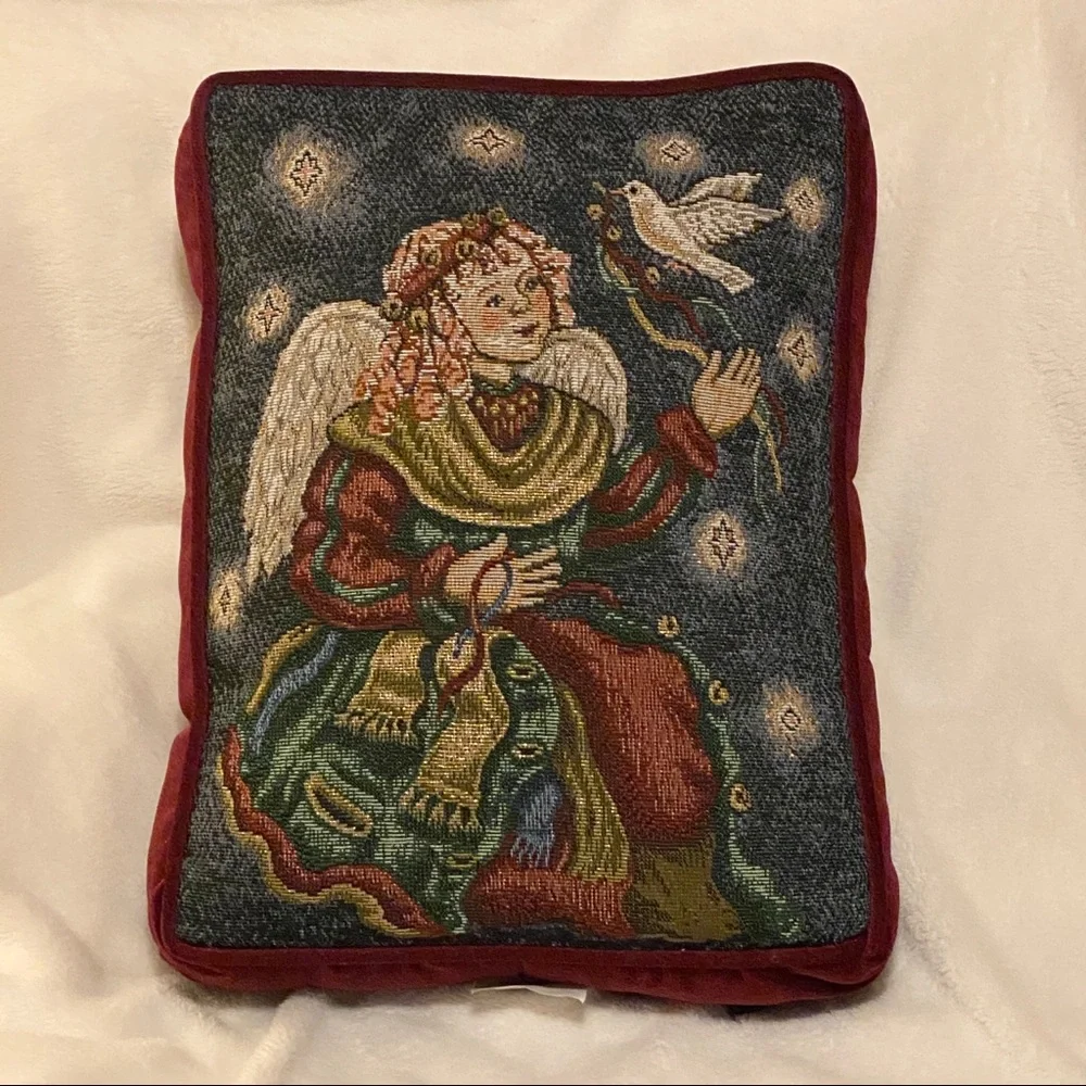 New  Throw Accent Pillow Holiday Christmas Madison Landing Peaceful Angel Dove